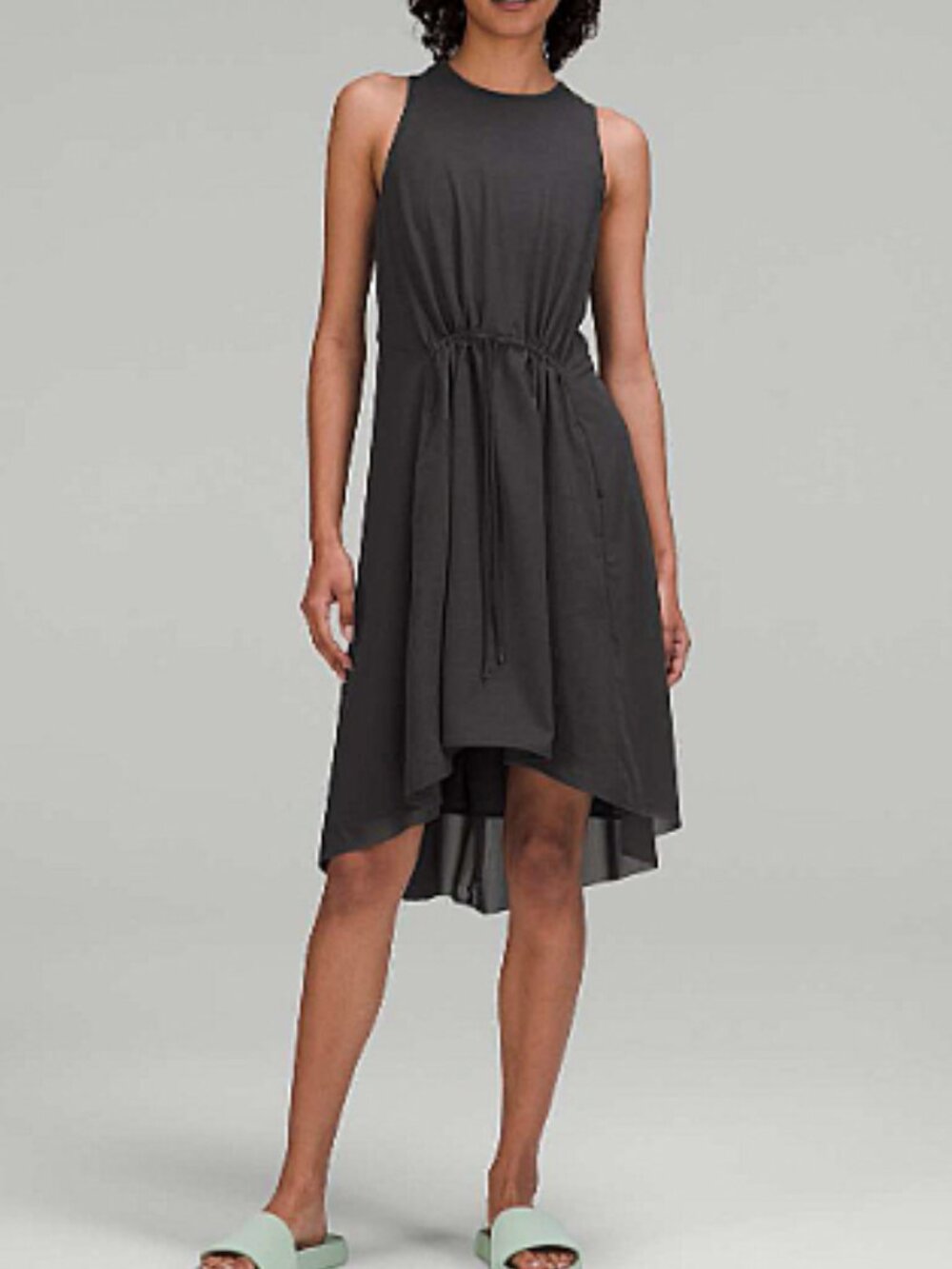 Lululemon Mesh Overlay High-Neck Dress in Graphite Grey Size 8